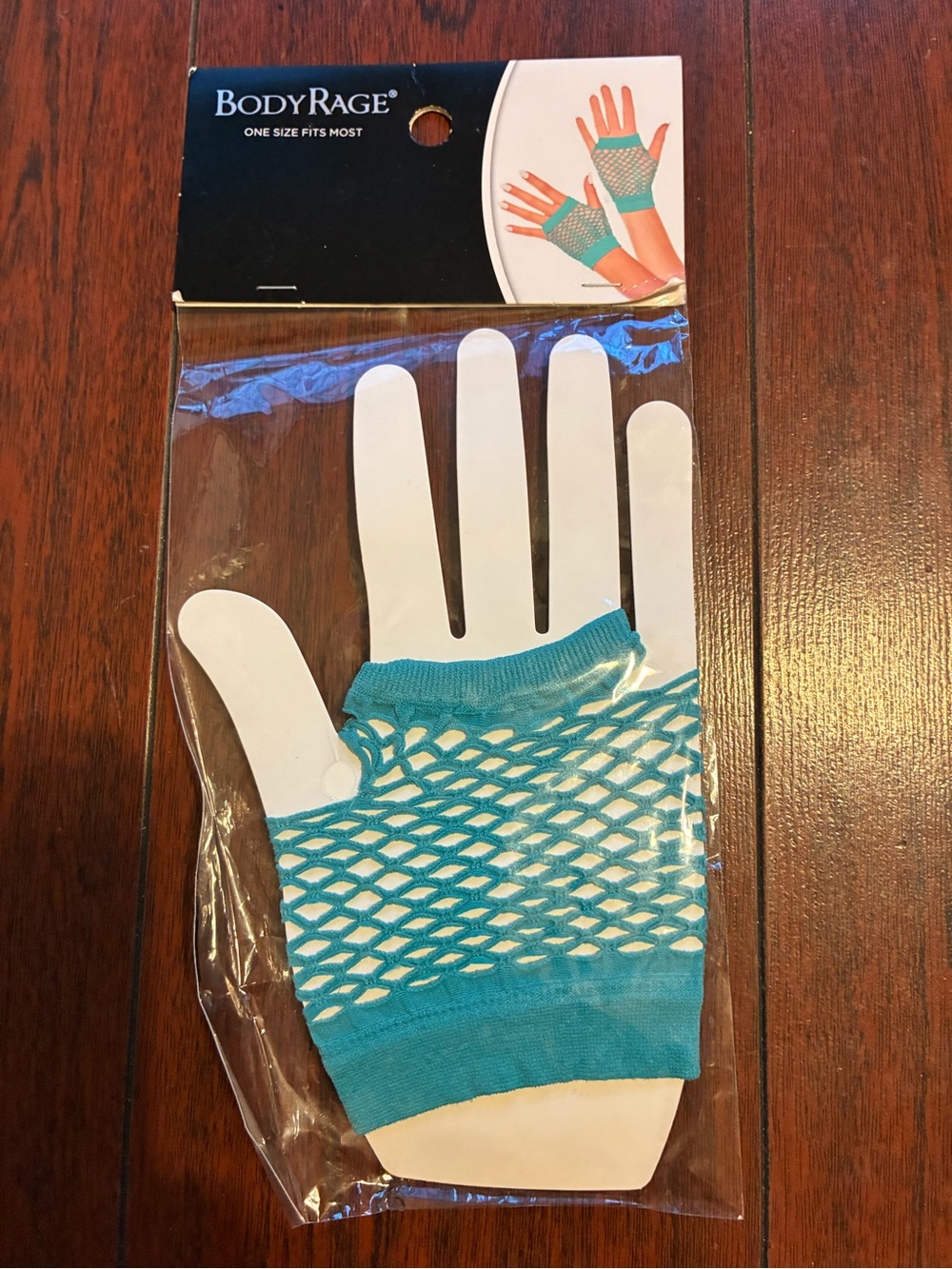 BodyRage Teal Fishnet Wrist Gloves